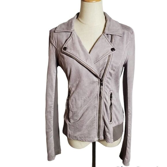 Marrakech Faux Gray Suede Moto Jacket - Picture 3 of 9